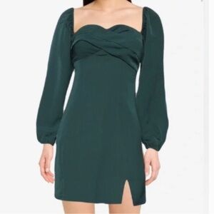 Long Sleeve Green Bodice Dress